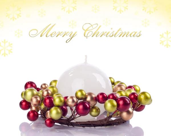 Žluté pozadí Vánoce, karta — Stock fotografie