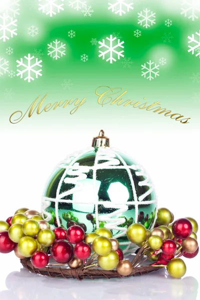 Vánoční pozadí - Zelená karta — Stock fotografie