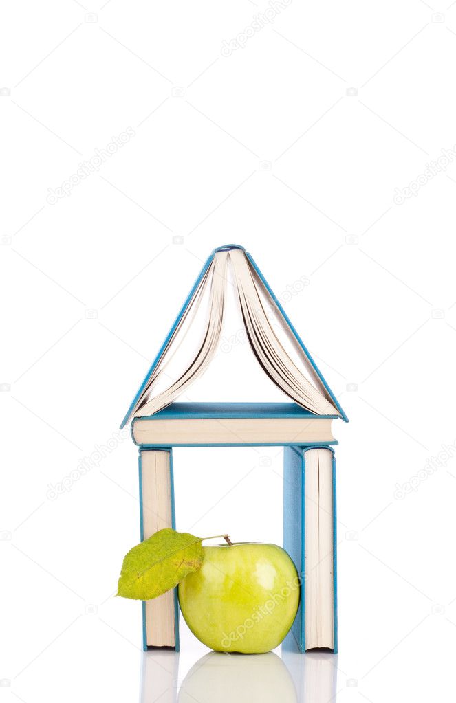 Apple and house from books
