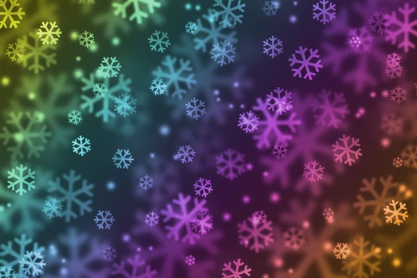 Fiocco di neve in colore arcobaleno — Foto Stock