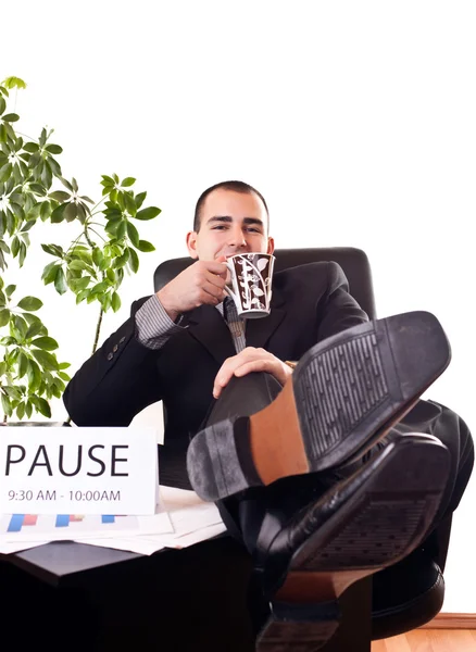 Businessman on pause — Stock Photo, Image