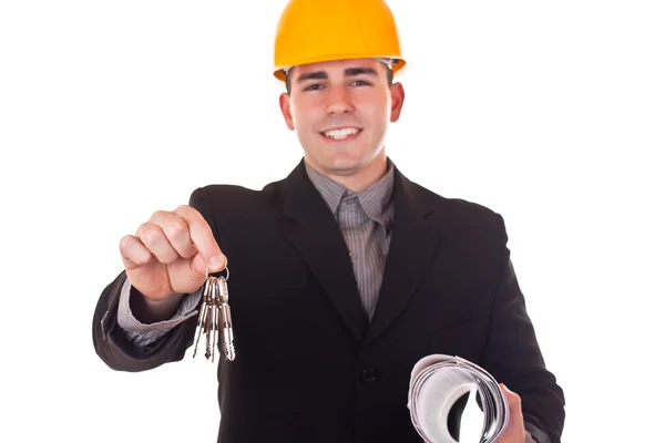 Architect with keys Royalty Free Stock Images