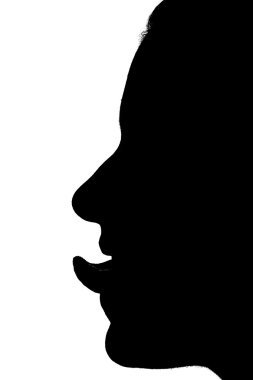 Silhouette of a womans face clipart