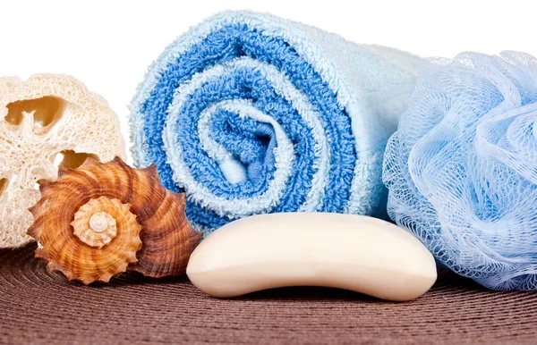 White soap with decoration — Stock Photo, Image