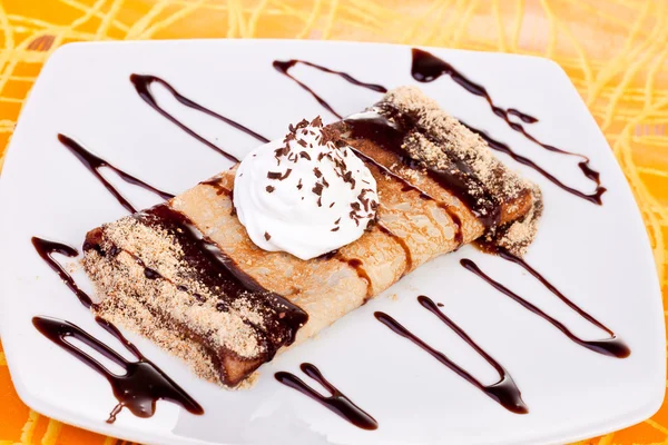 Pancake on plate — Stock Photo, Image