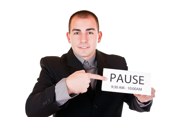Businessman asking for pause — Stock Photo, Image