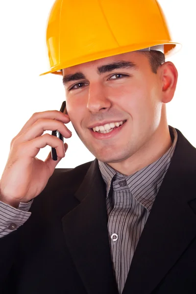 Ingeniero con teléfono —  Fotos de Stock