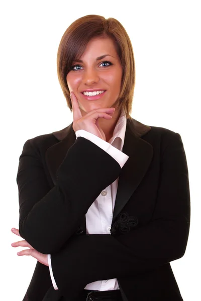 Businesswoman concentrating Royalty Free Stock Photos
