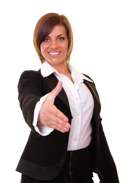 Businesswoman ready to shake hands Stock Photo