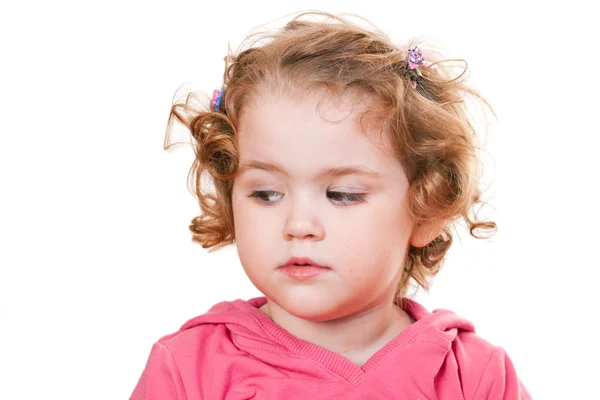 Little girl looking down — Stock Photo, Image