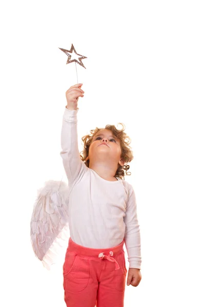 Little girl with wings — Stock Photo, Image