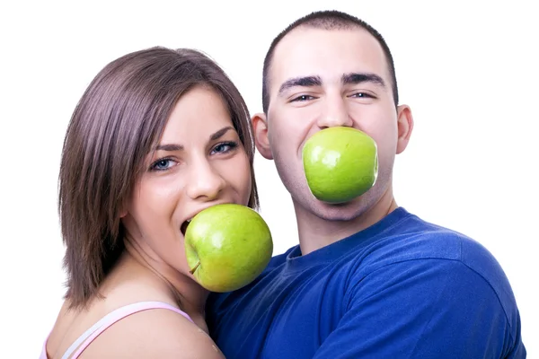 Äta äpplen — Stockfoto