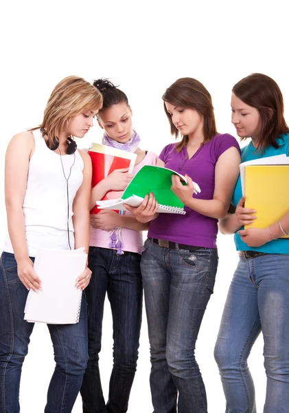 Grupo de jóvenes adolescentes estudiando — Foto de Stock