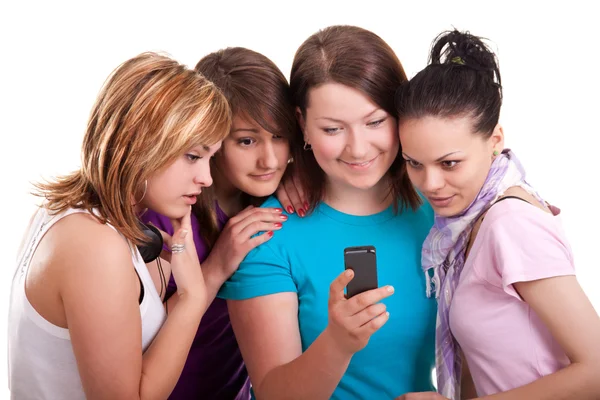 Gelukkig meisjes messaging — Stockfoto