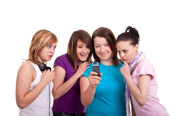 Teenageři a SMS — Stock fotografie