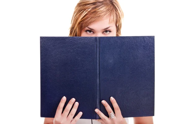 Pretty teenager with a book — Stock Photo, Image