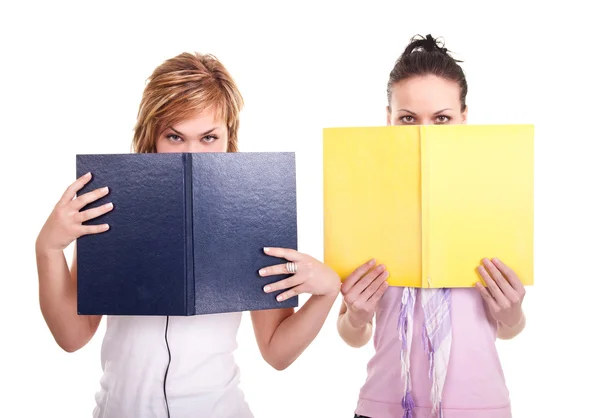 Duas meninas com livros — Fotografia de Stock