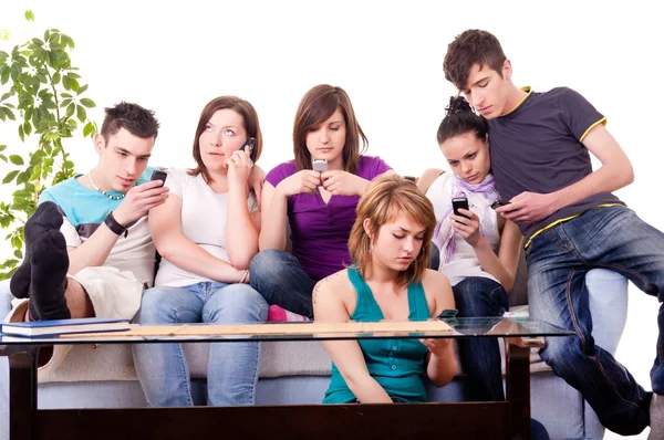 Tonåringar - mobila mania — Stockfoto