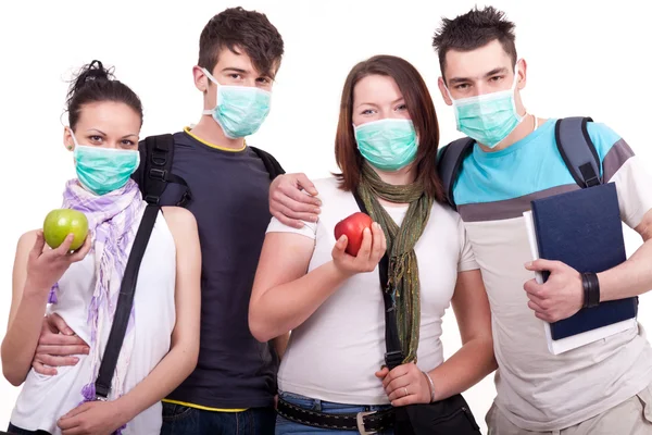 Group of young with mask — Stock Photo, Image