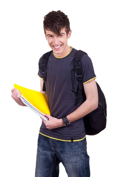Portrét muže studenta s knihami — Stock fotografie