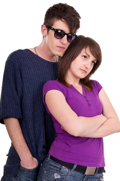 Young fashionable couple posing — Stock Photo, Image