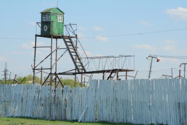 Observation tower at the prison clipart