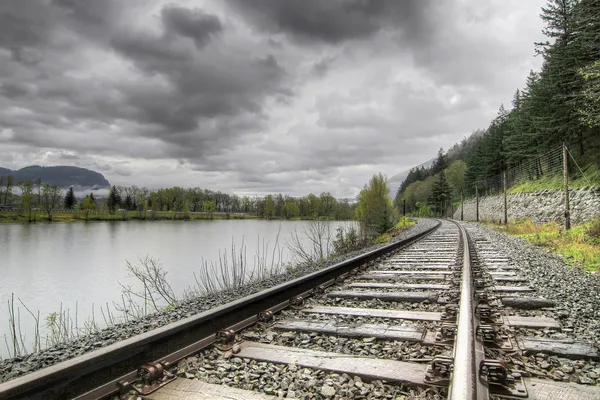 Железнодорожный железнодорожный путь — стоковое фото