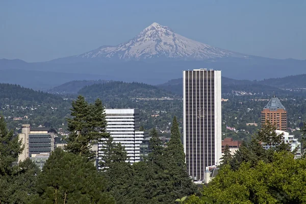 Portland Oregon Skyline dan Mount Hood — Stok Foto