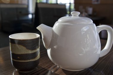 Japon çaydanlık ve çay fincanı