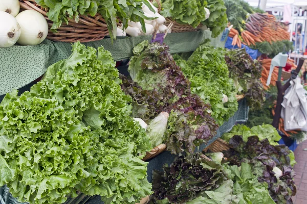 Овощной стенд на фермерском рынке 2 — стоковое фото