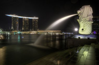 Singapore City Skyline at Merlion Park 2 clipart