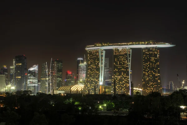Singapore skyline van de stad bij nacht 3 — Stockfoto