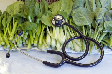 Doctor Stethoscope and Organic Vegetable clipart