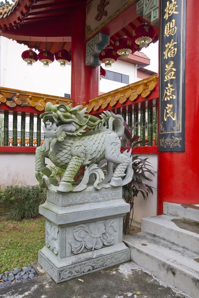 Chinese Temple Dragon Stone Statue — Stock Photo, Image