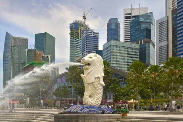 Merlion Park ในสิงคโปร์ — ภาพถ่ายสต็อก