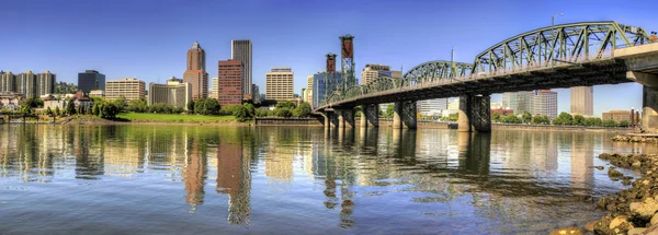 Портленд Орегон центр міста skyline Панорама Стокове Зображення