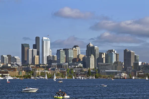 Seattle skyline på Lakeunionen — Stockfoto