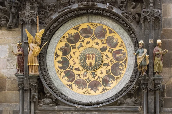O Relógio Astronômico de Praga, calendário — Fotografia de Stock