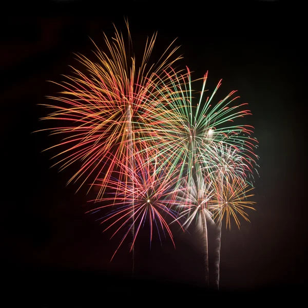 Quadrado de fogos de artifício multicolorido — Fotografia de Stock