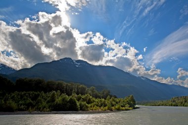 View of the Squamish River at Brackendale Eagles Provincial Park clipart