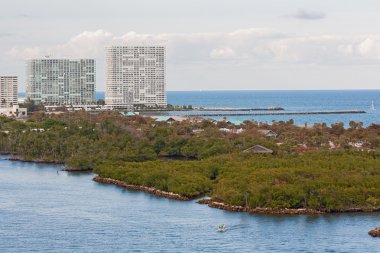 Entrance to Port Everglades, Fort Lauderdale, Florida clipart