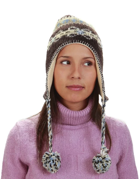 Bir kadın portresi kış — Stok fotoğraf