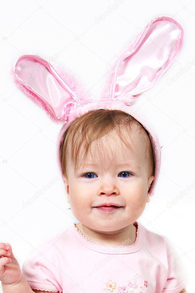 Baby Girl With Rabbit Ears