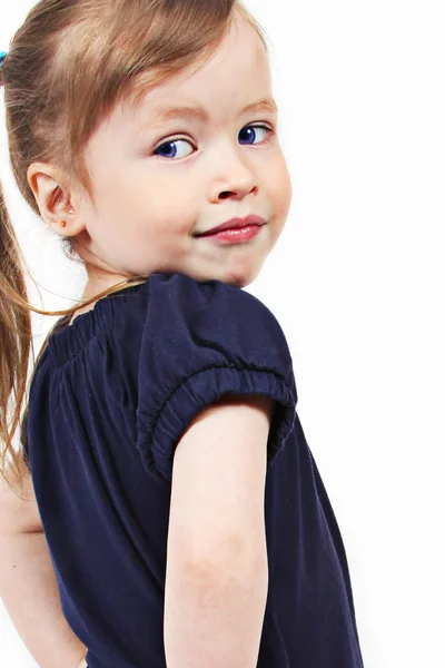 Adorabile bambina isolata su backgroun bianco — Foto Stock