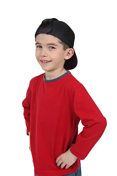 Φωτογραφία του αξιολάτρευτο νεαρό αγόρι με καπέλο — Φωτογραφία Αρχείου