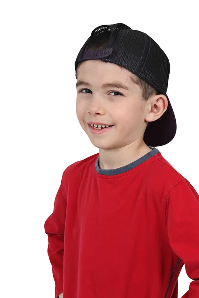 可爱的小男孩，戴着帽子的照片 — 图库照片