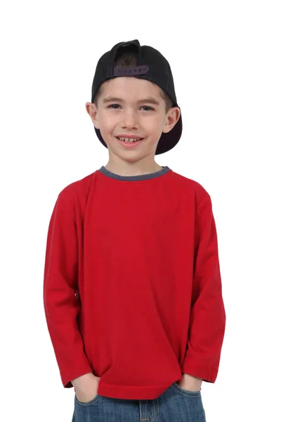 Φωτογραφία του αξιολάτρευτο νεαρό αγόρι με καπέλο — Φωτογραφία Αρχείου