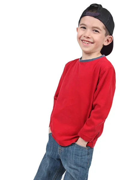 Zdjęcie młody chłopiec z kapeluszem — Zdjęcie stockowe