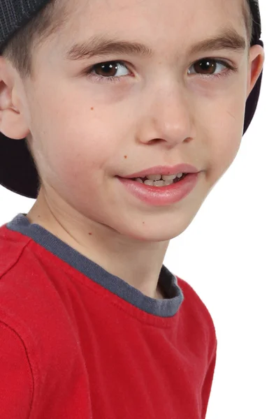 Foto av bedårande ung pojke med hatt — Stockfoto