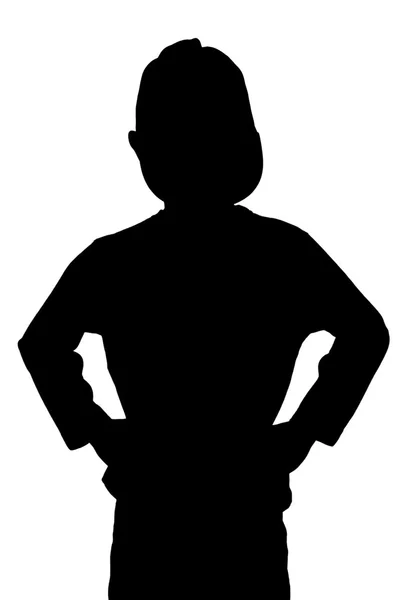 Silhouette des Jungen stehend — Stockfoto